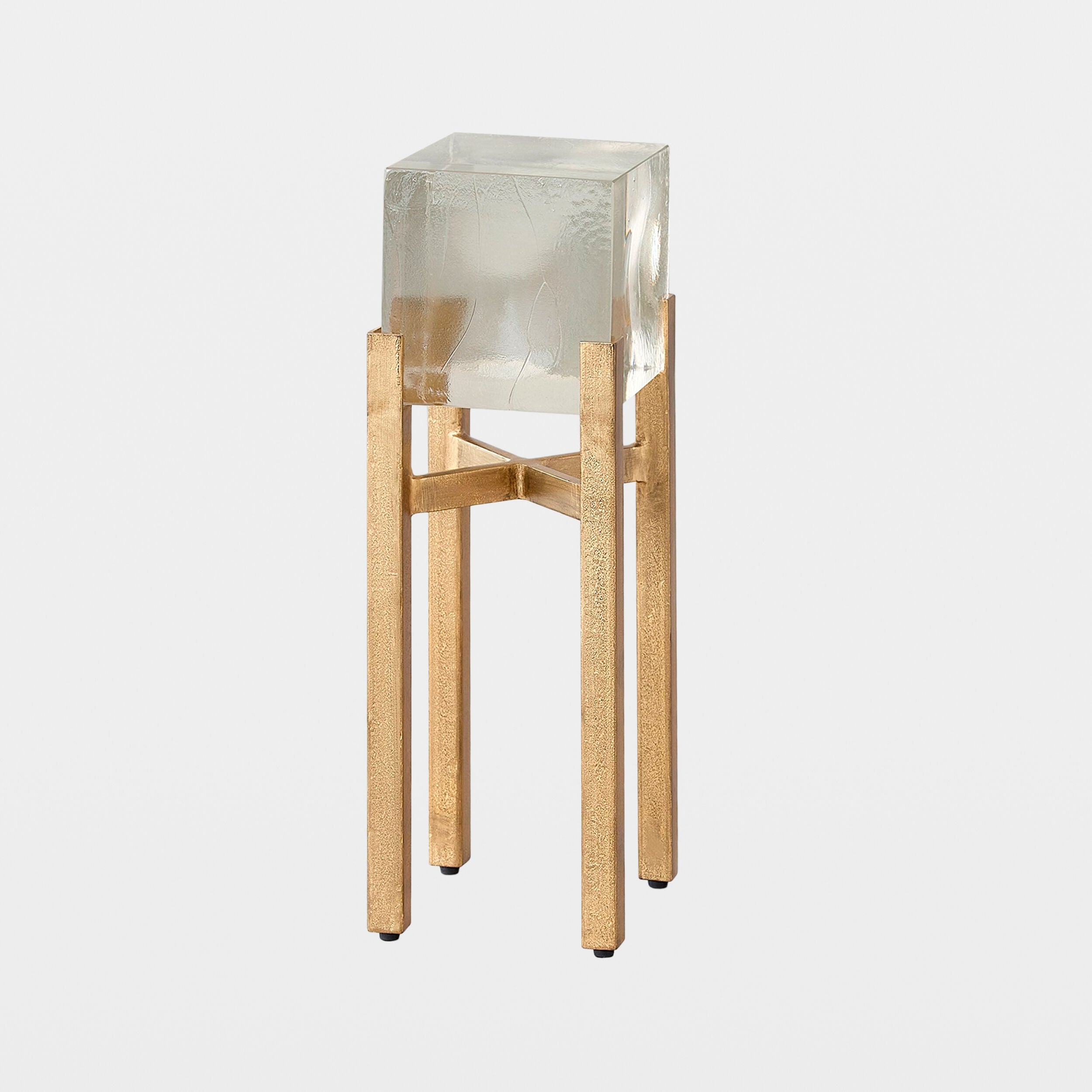 Ice Block Table-Single-Antique Gold