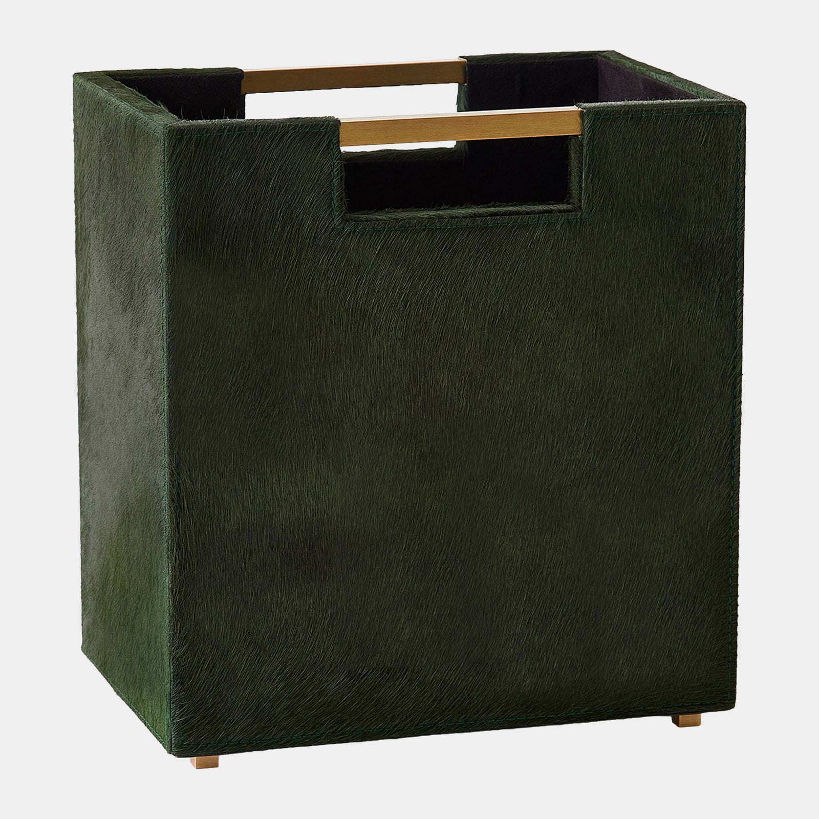 Posh Wastebasket-Hair-On-Hide Green