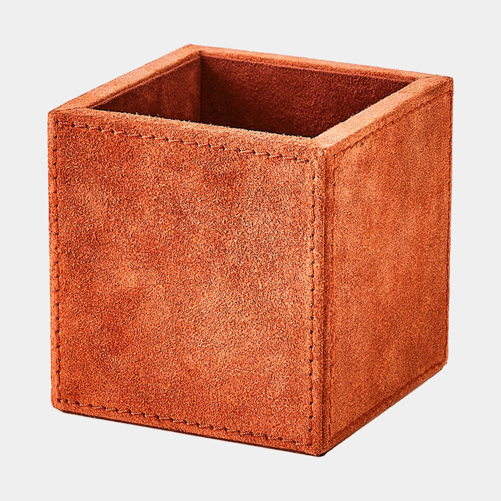 Posh Pencil Cup-Rust Suede