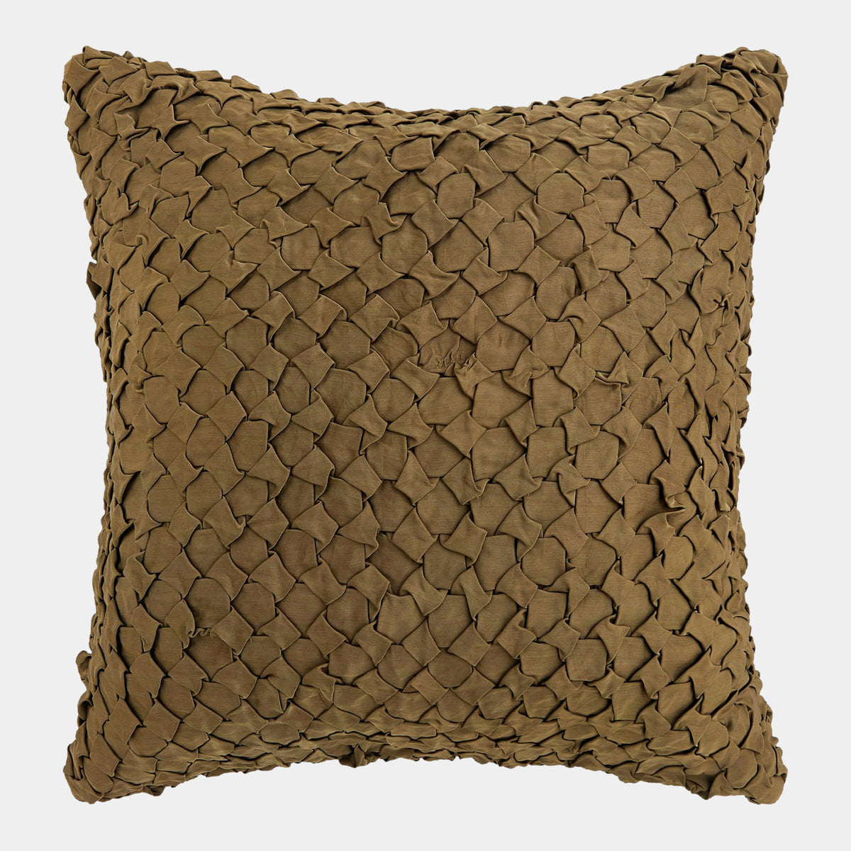 Diamond Ruche Pillow-Olive