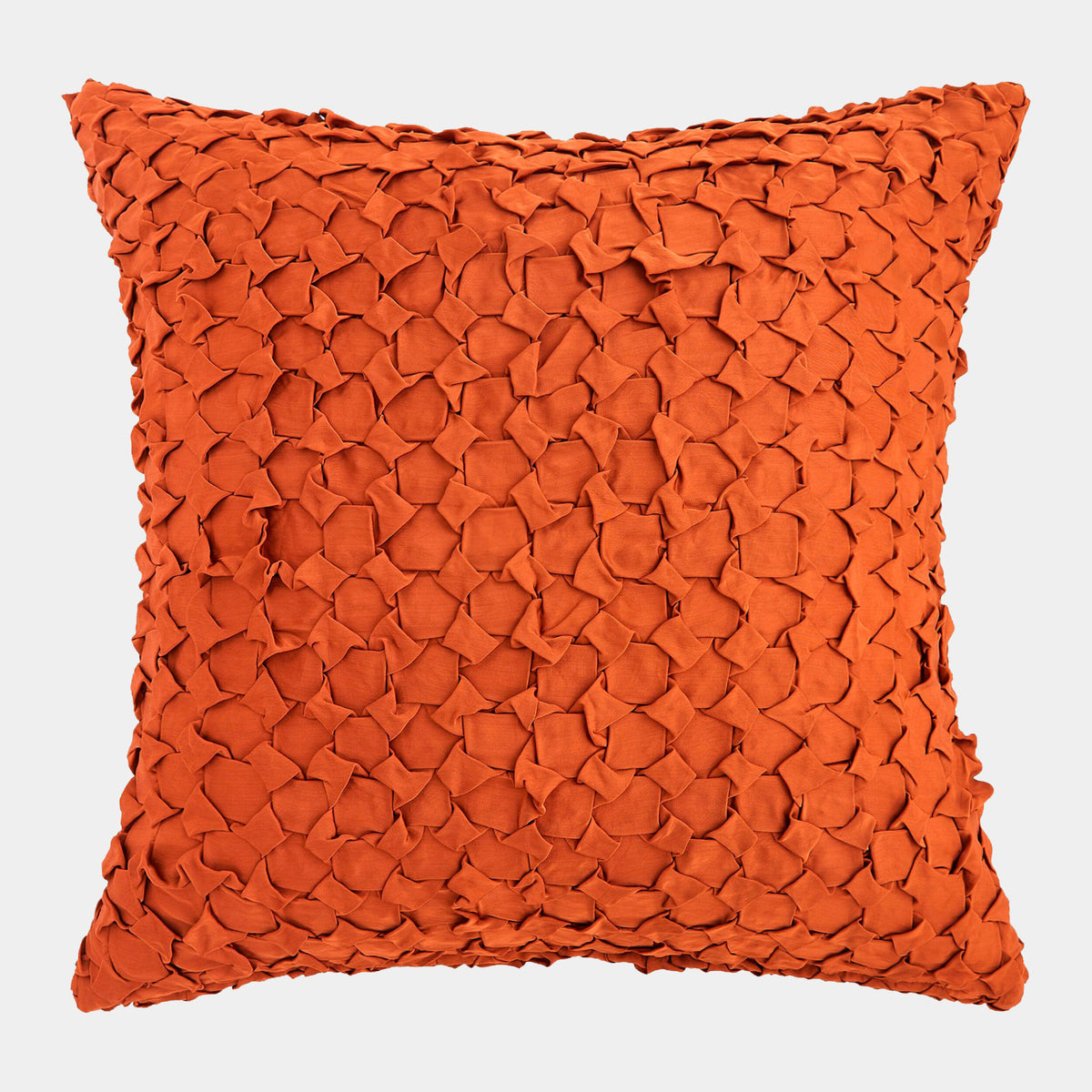 Diamond Ruche Pillow-Rust