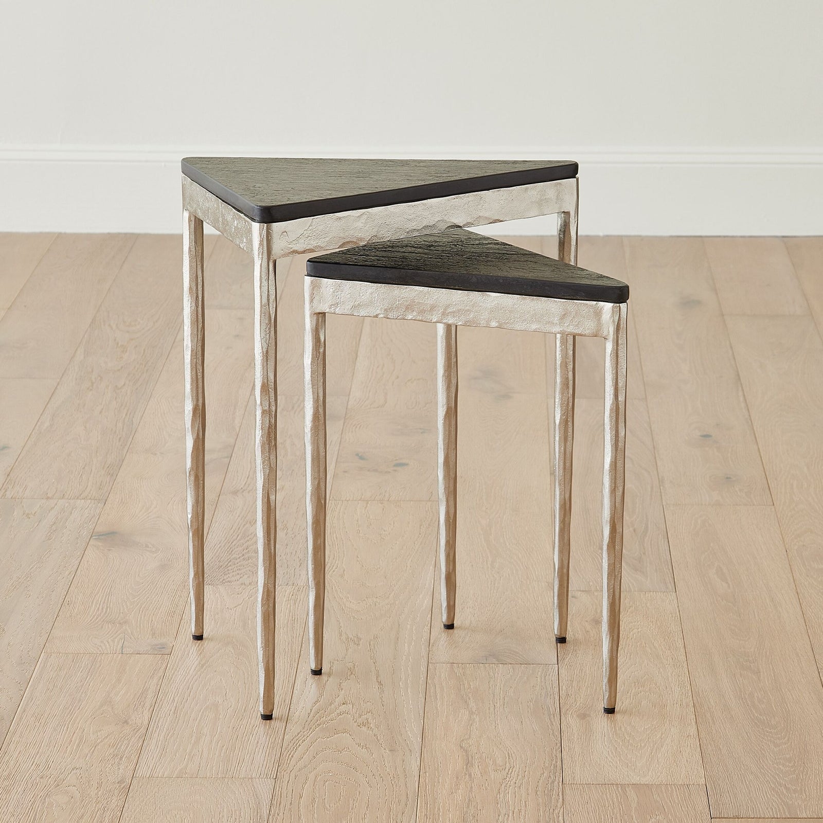 Mowry S/2 Triangular Nesting Tables-Nickel