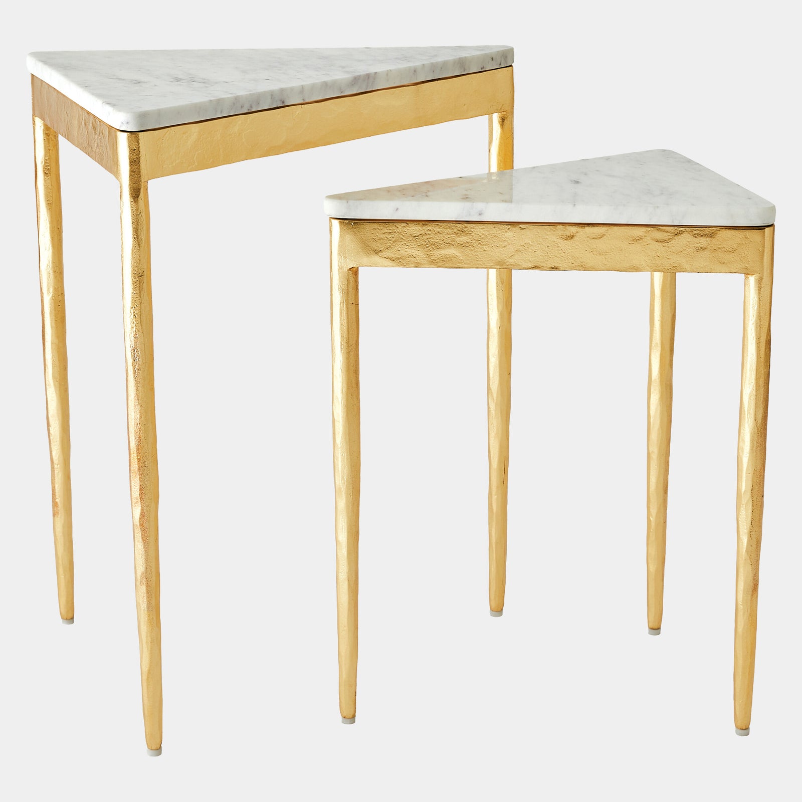 Mowry S/2 Triangular Nesting Tables-Gold Leaf