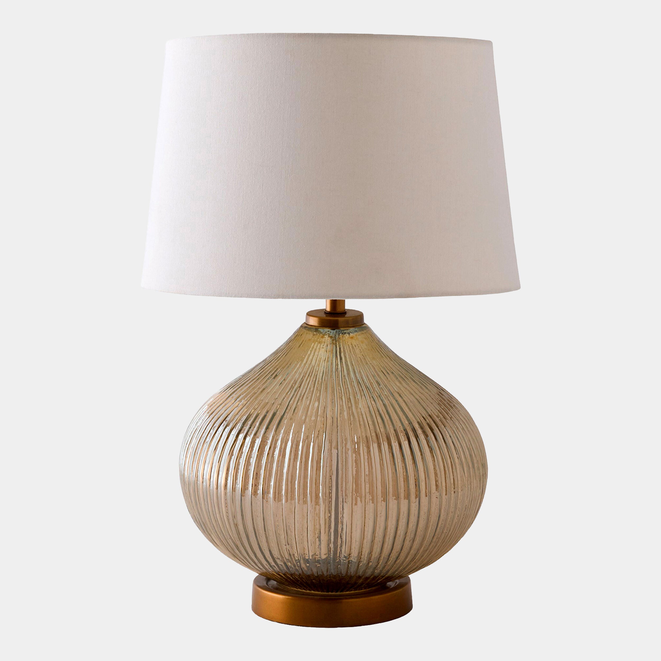 Ribbed Glass Table Lamp