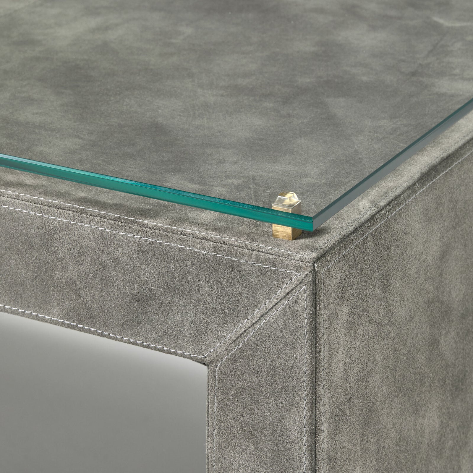 Posh Cocktail Table-Gray Suede