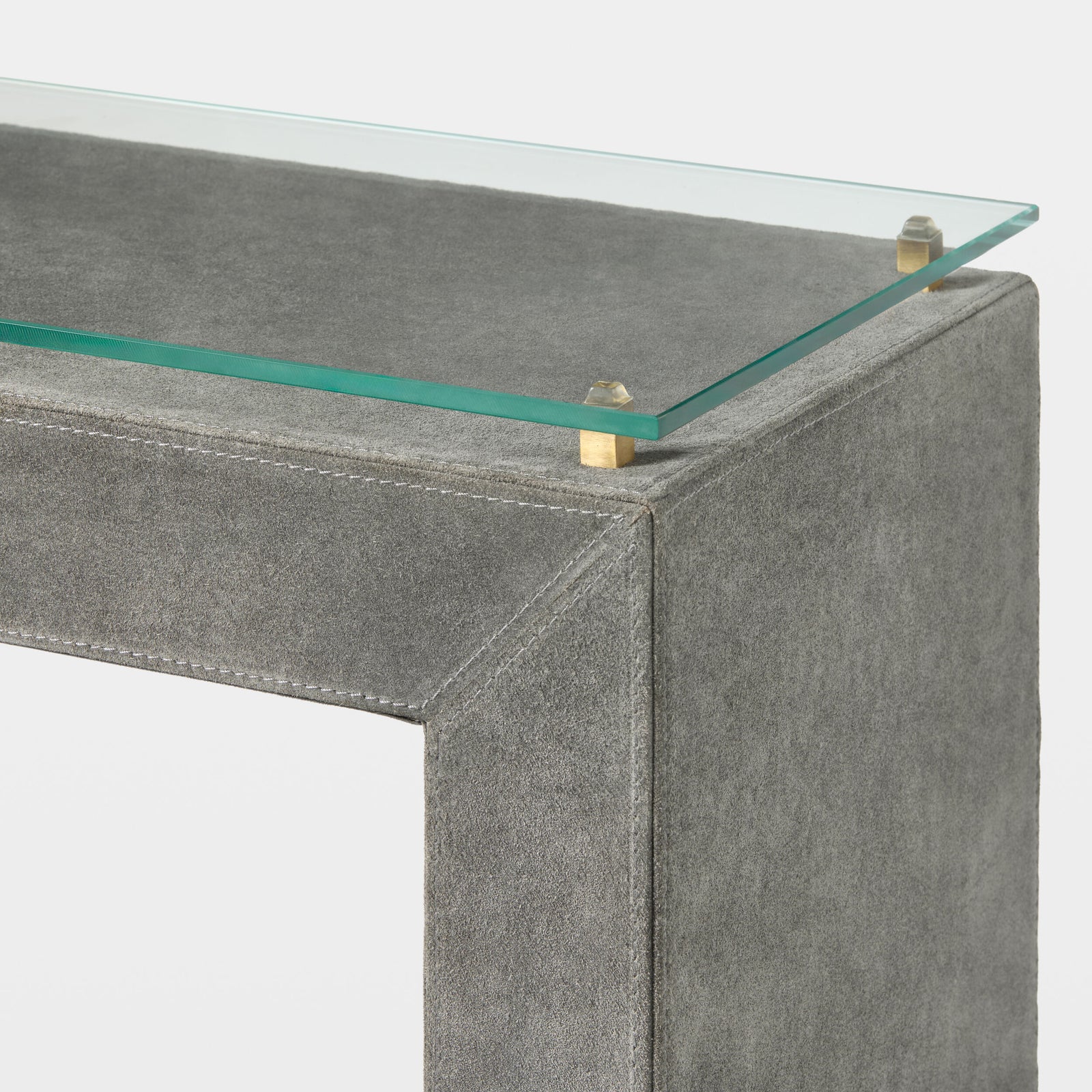 Posh Console-Gray Suede