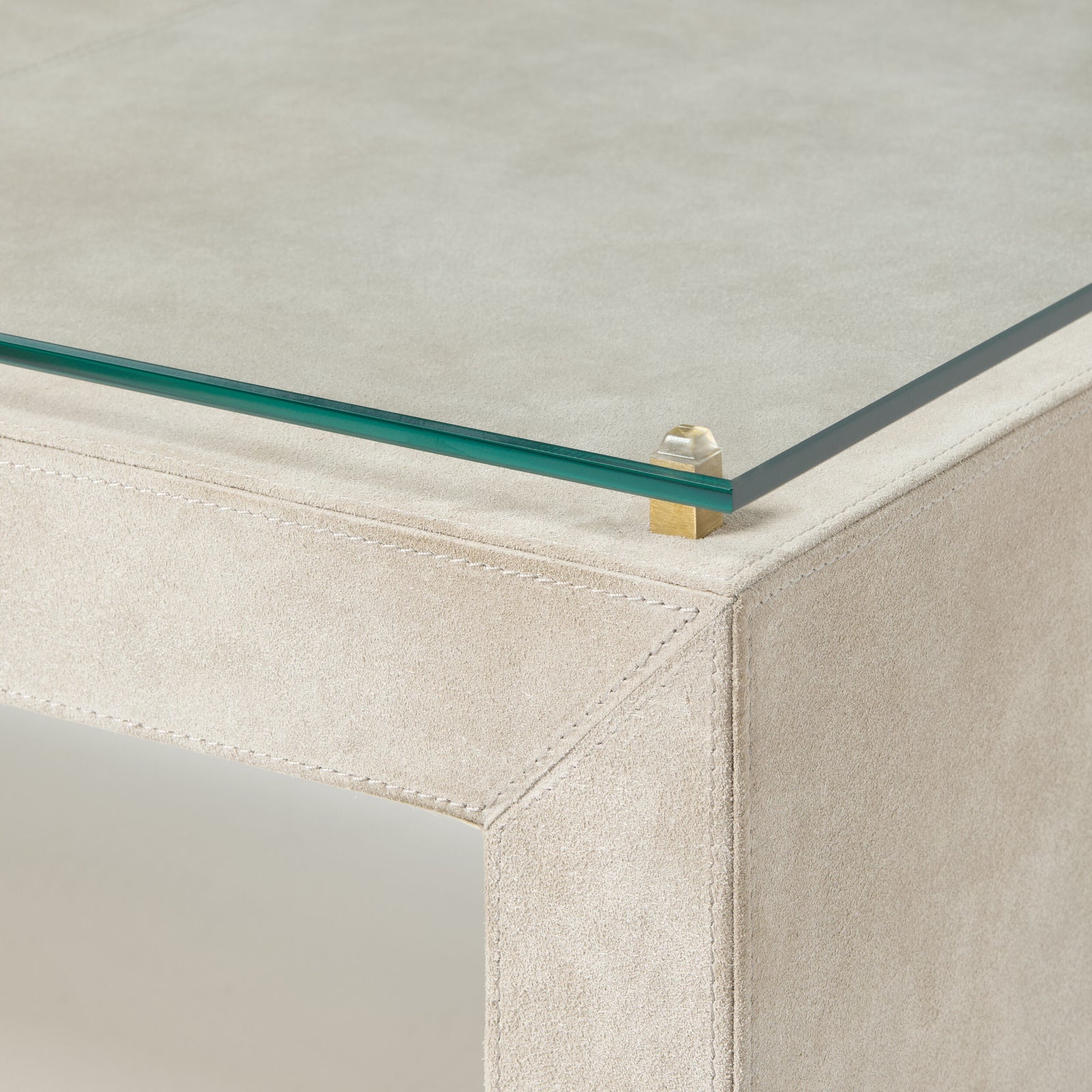 Posh Cocktail Table-Parchment Suede