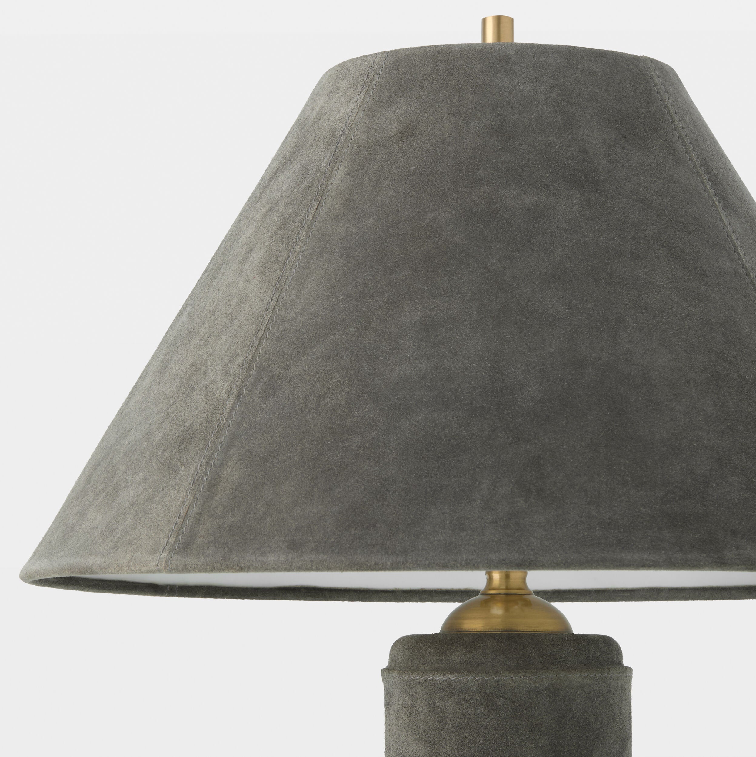 Posh Floor Lamp-Gray Suede