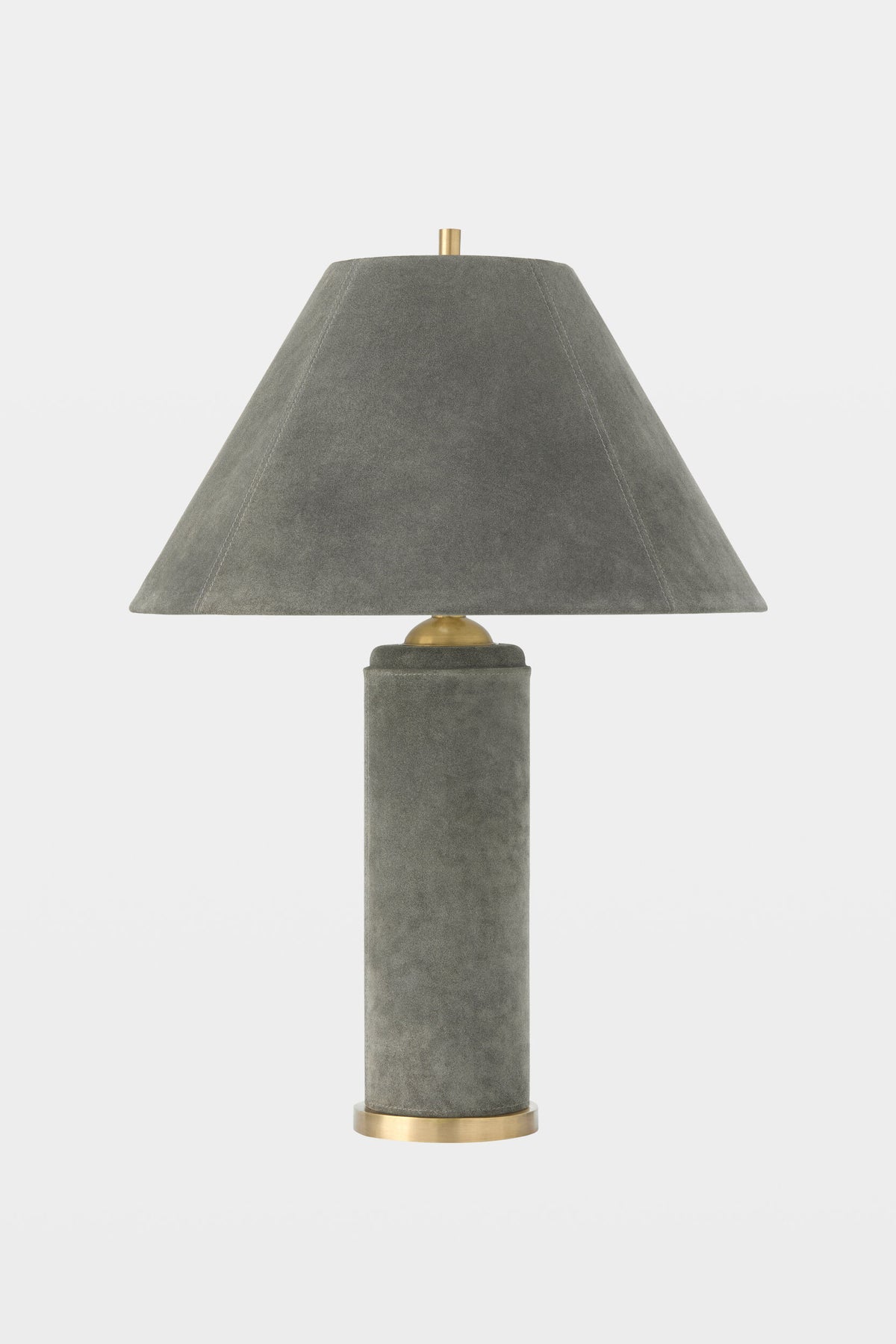 Posh Table Lamp-Gray Suede