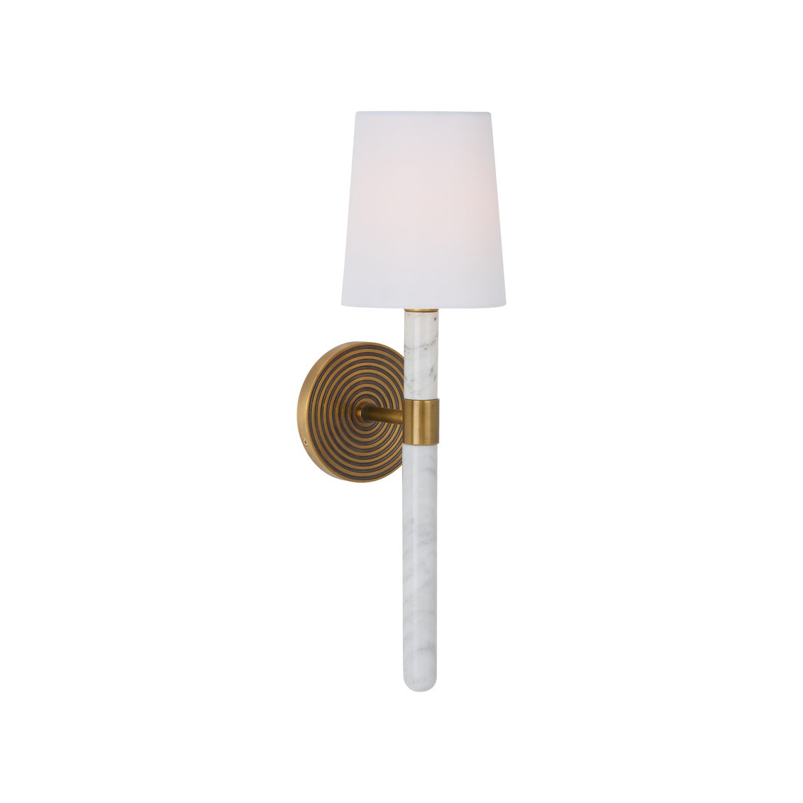 Ring Sconce - Aged Brass/White Marble