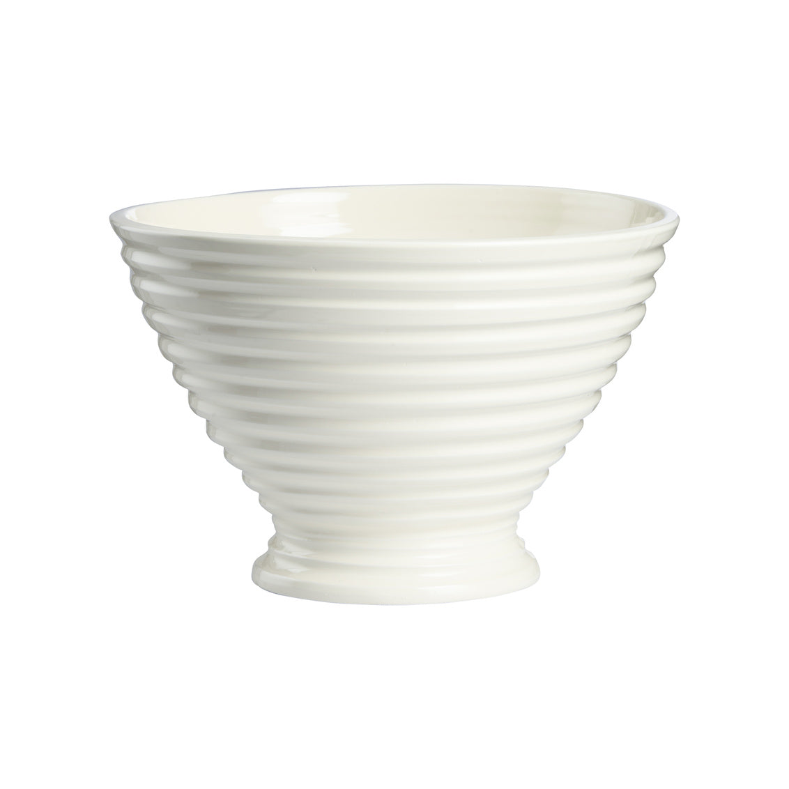 Increspatura Footed Bowl - White