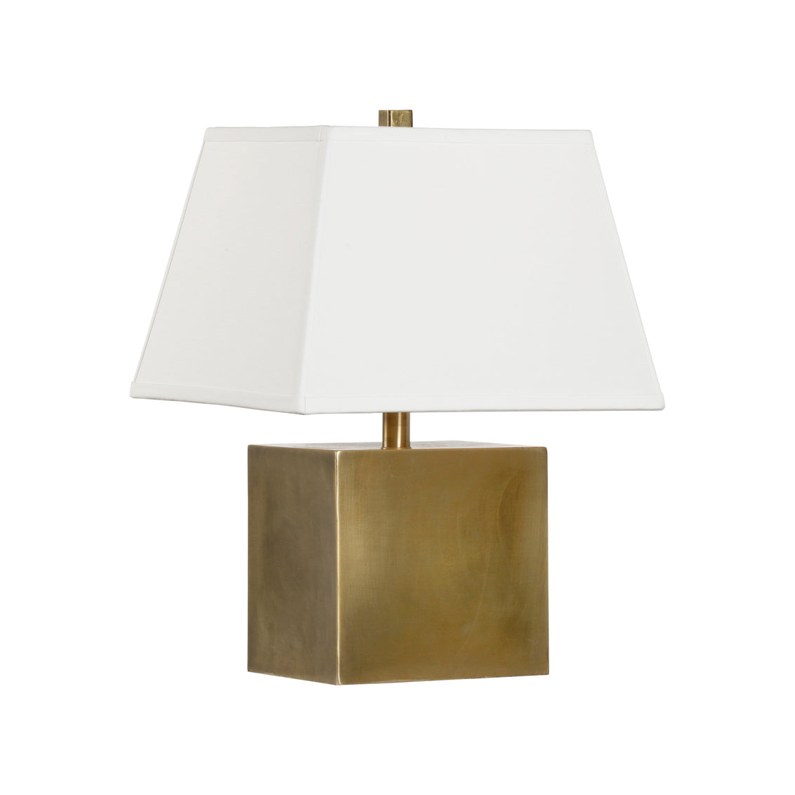 Brass Cube Lamp in Antique Brass / Iron - Chelsea House