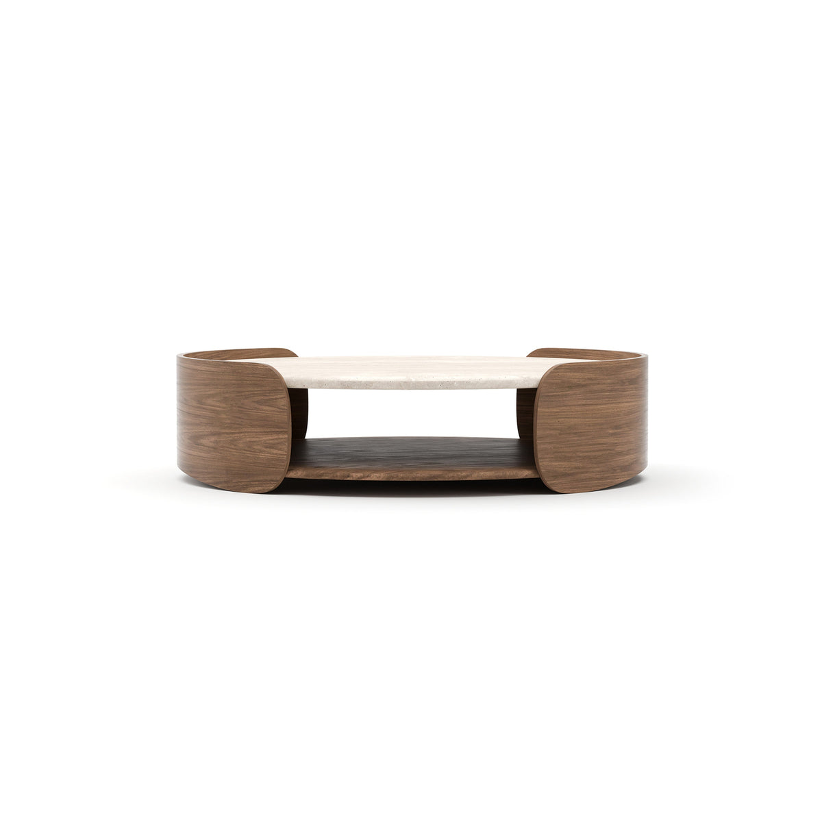 Fleur Open Cocktail Table W/Wood Shelf