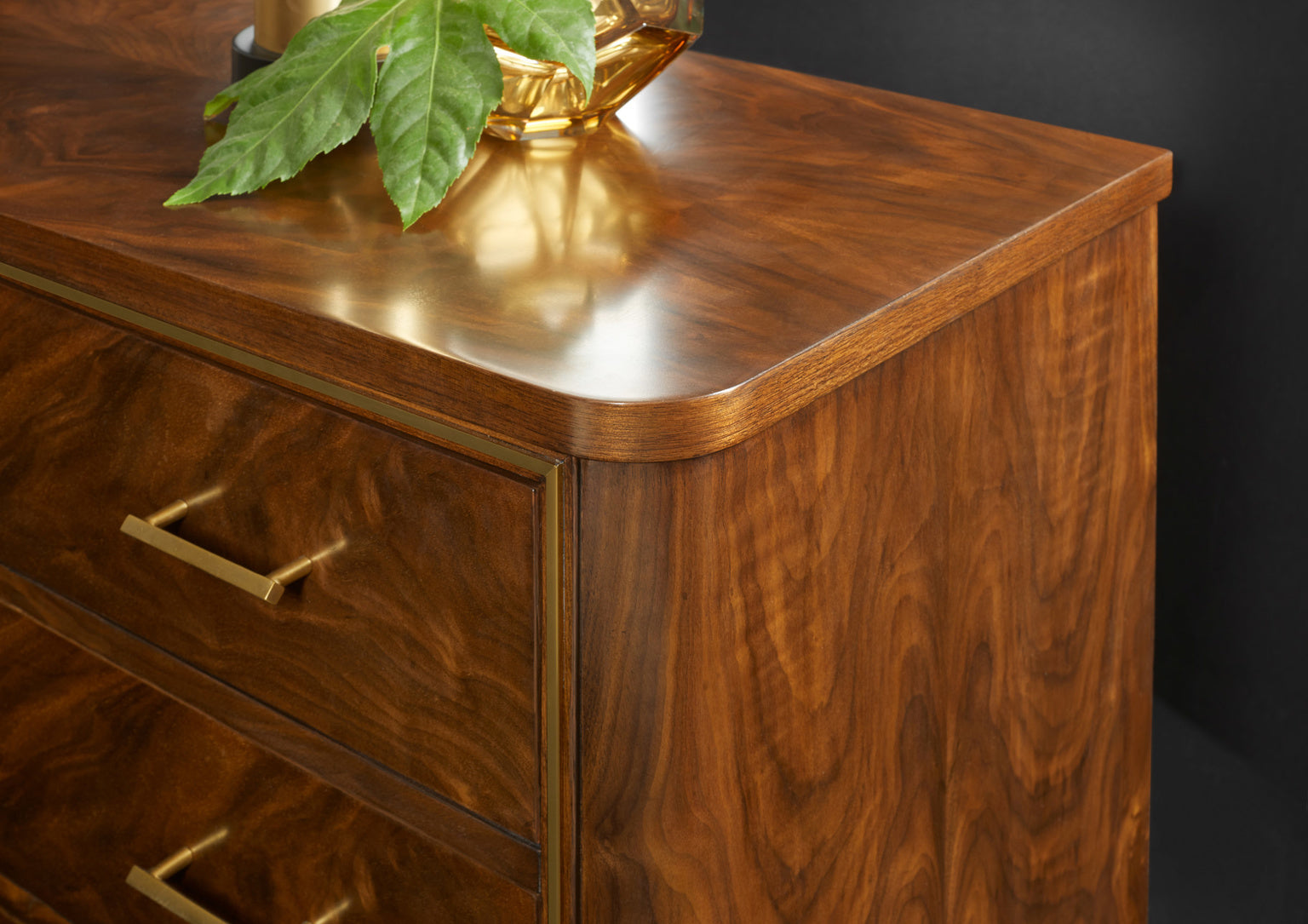 Modern History Walnut Swirl Bedside Chest MH1176F01