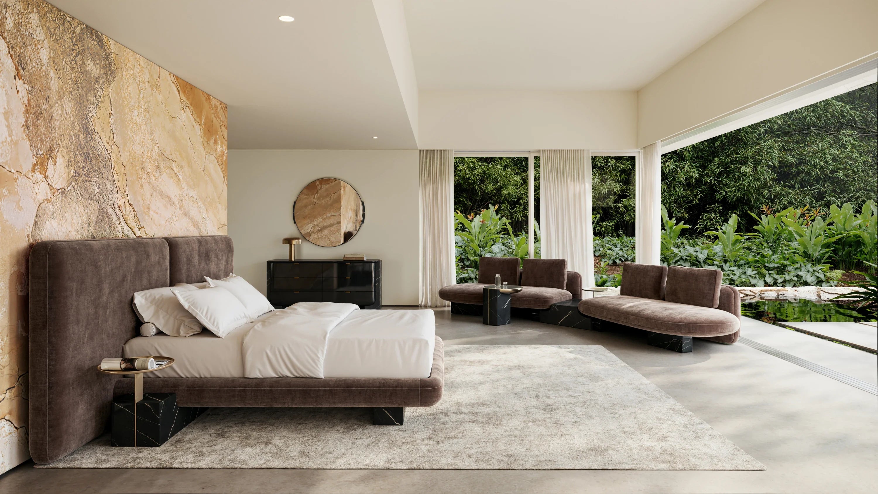 Overlap Uph 2 Pnl Kg Bed Dk Taupe