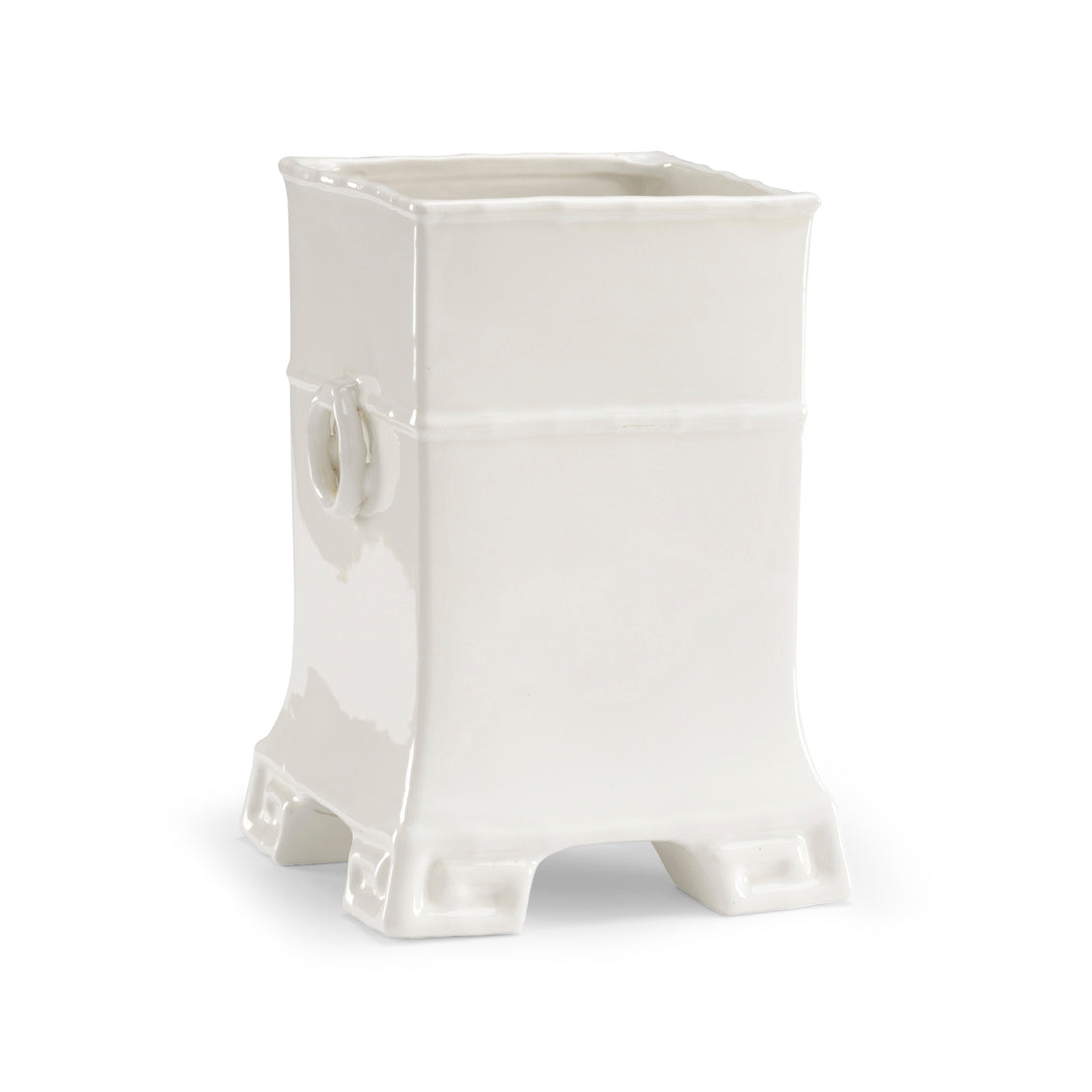 Greek Key Vase - White