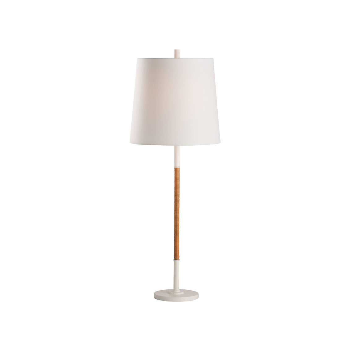Amelia Rattan Lamp - White in 33 / Metal - Chelsea House