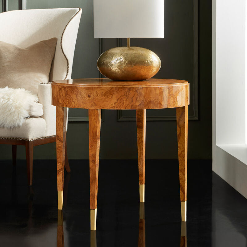 Salena Round End Table-Olive Ashe