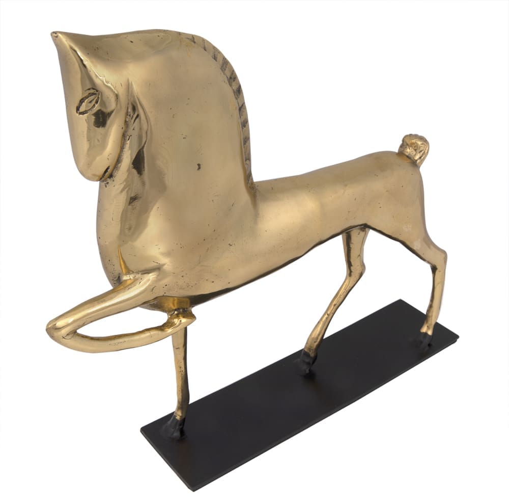 Horse On Stand, Brass by Noir Furniture | Sutter & Vale