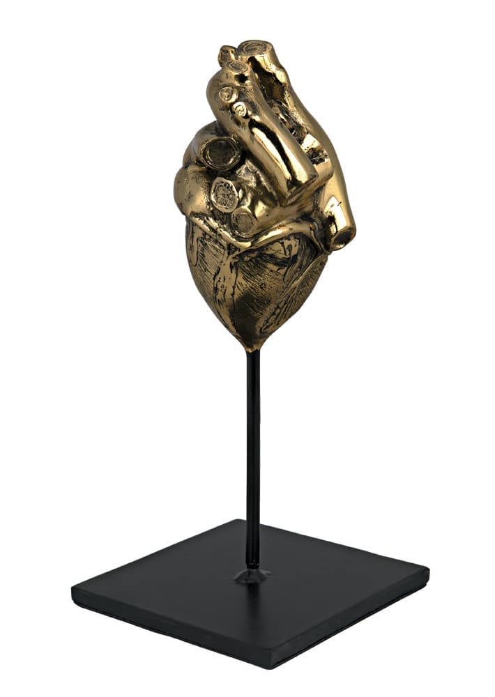 Heart, Brass and Iron in Antique Brass W/ Matte Black Base — Noir Furniture