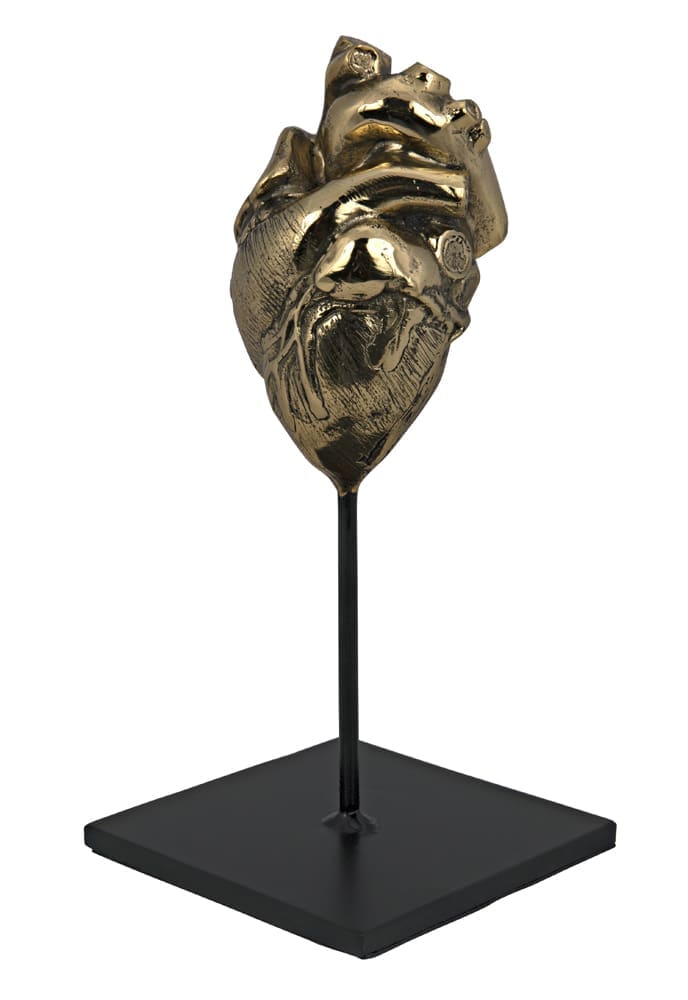 Heart, Brass and Iron in Antique Brass W/ Matte Black Base — Noir Furniture