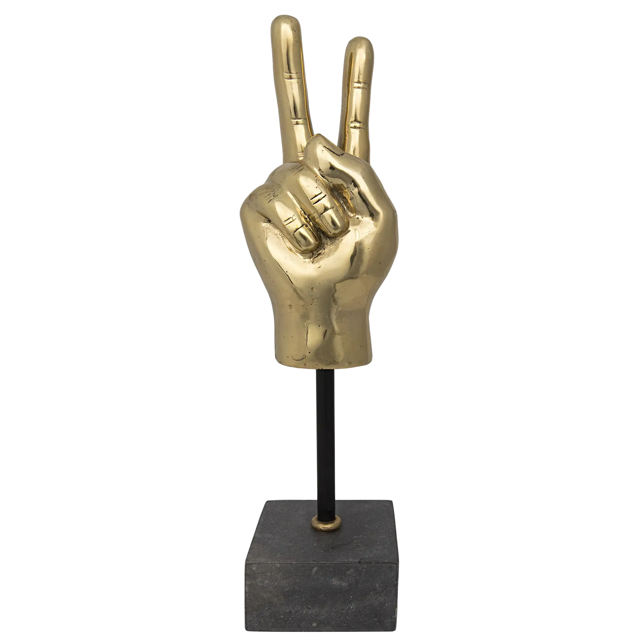 Peace Sign On Stand in Antique Brass — Noir Furniture