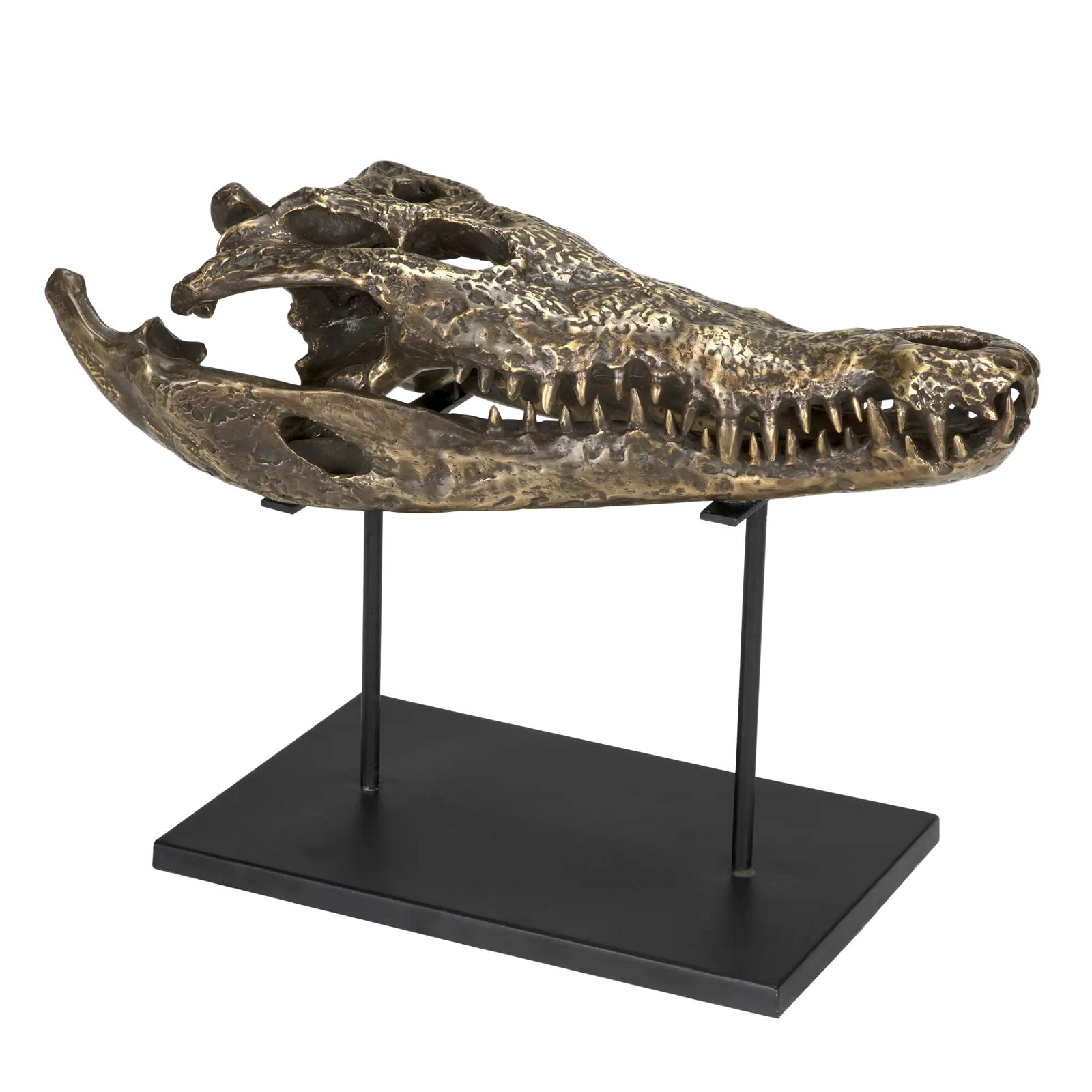 Brass Alligator On Stand, Large by Noir Furniture | Sutter & Vale