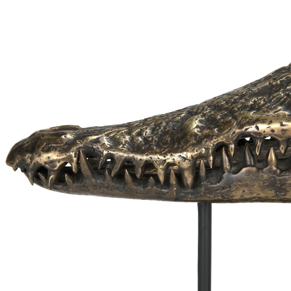 Brass Alligator On Stand, Large by Noir Furniture | Sutter & Vale
