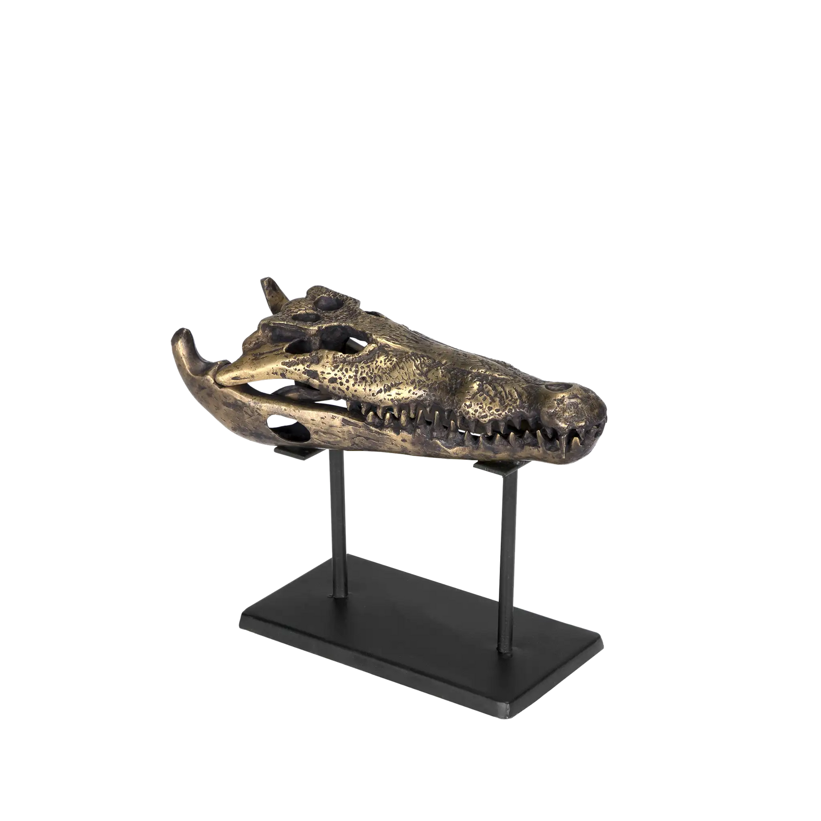 Brass Alligator On Stand, Small by Noir Furniture | Sutter & Vale