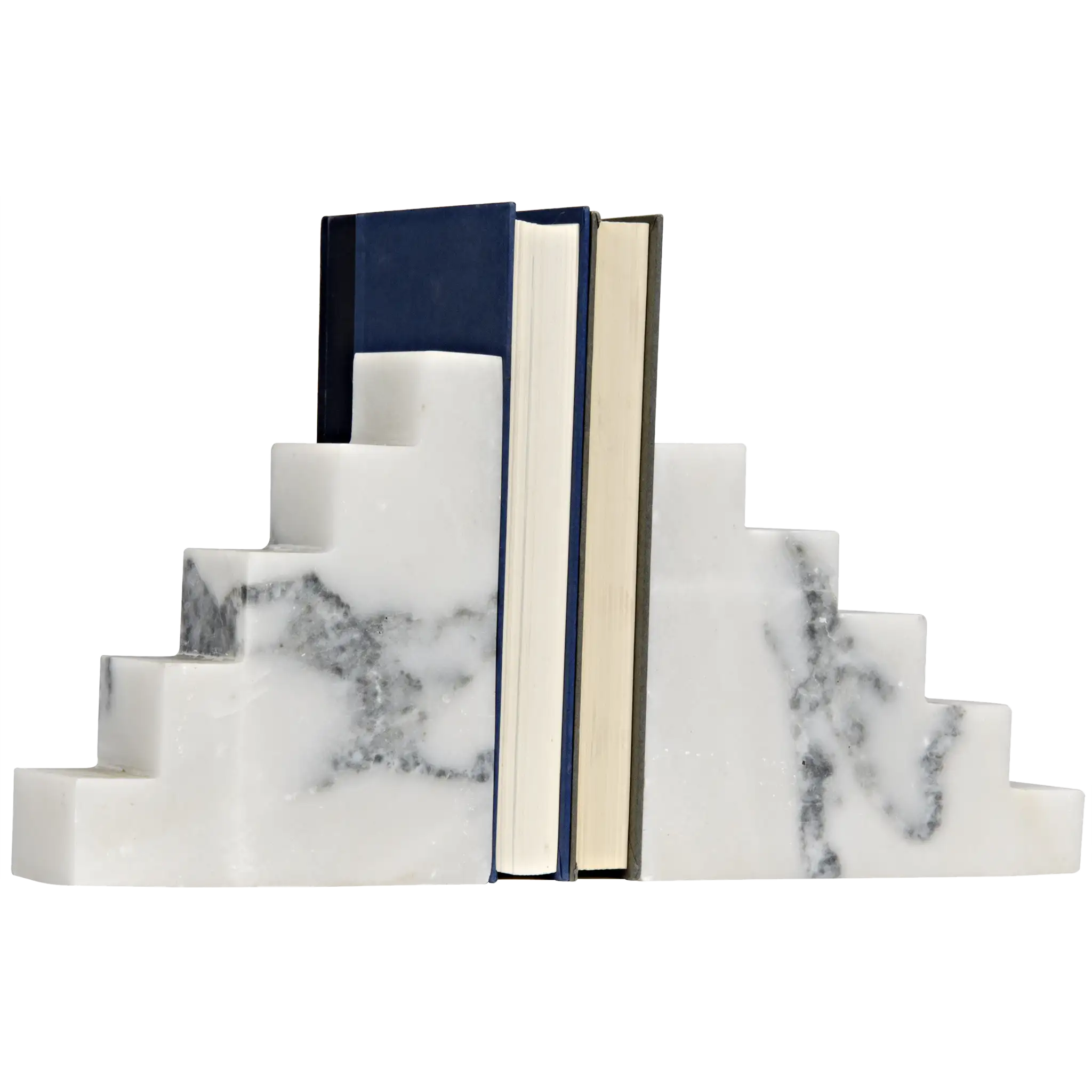 Step Bookends in Bianco Crown Marble — Noir Furniture