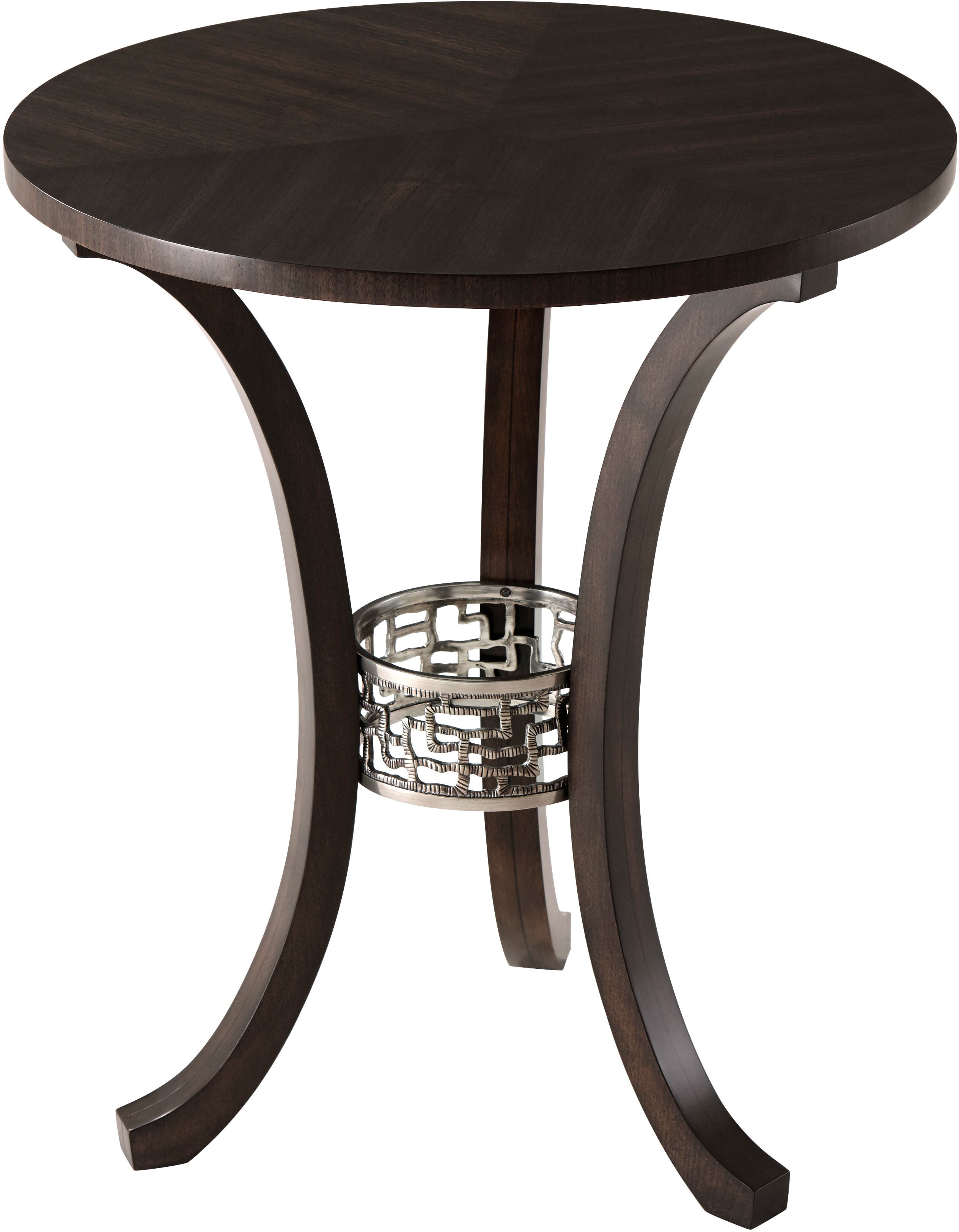 Frenzy Accent Table in Paldao Veneer, Aluminium - Theodore Alexander