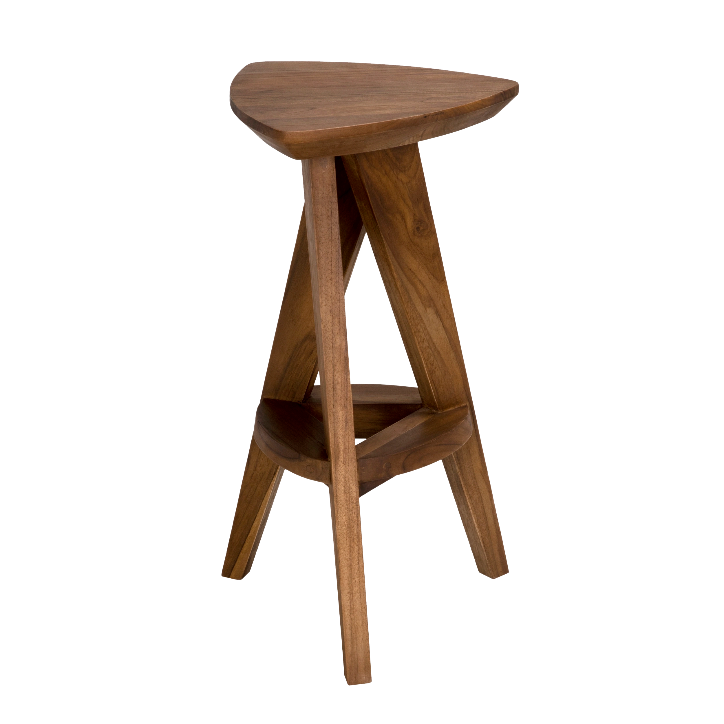 Twist Counter Stool, Teak in Clear Coat Flat — Noir Furniture