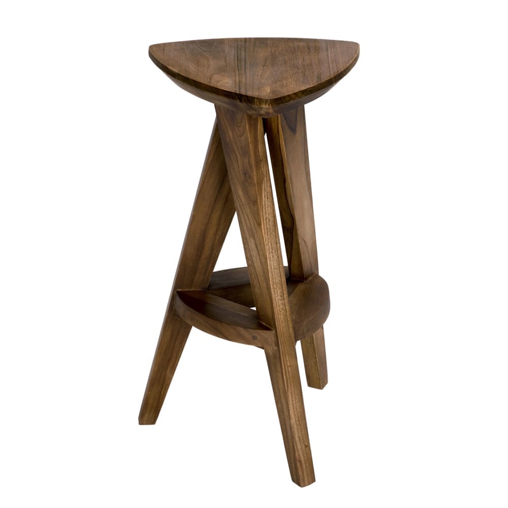 Twist Counter Stool, Teak in Clear Coat Flat — Noir Furniture
