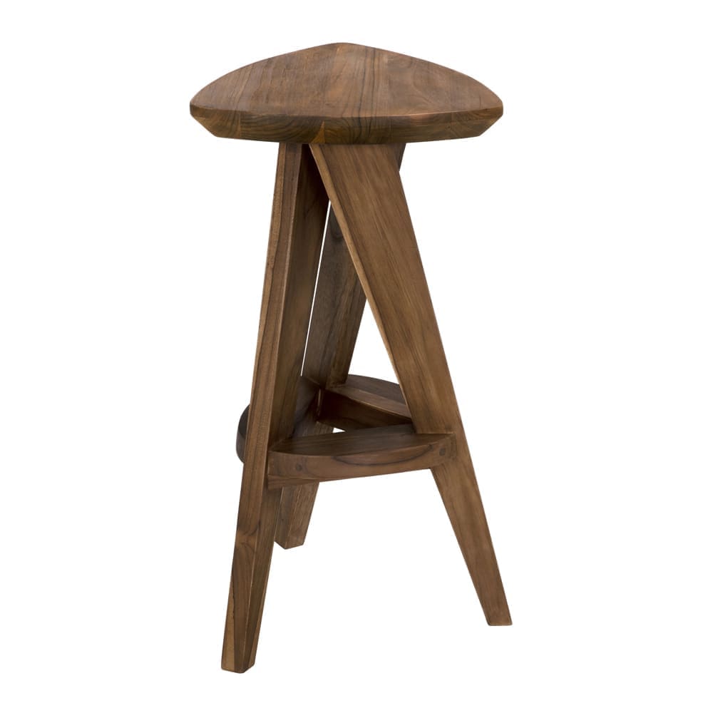 Twist Counter Stool, Teak in Clear Coat Flat — Noir Furniture
