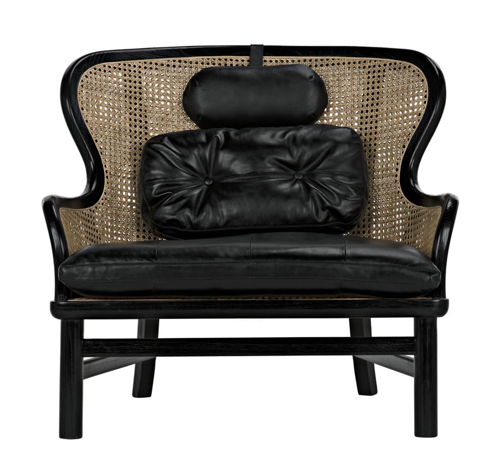Marabu Chair, Charcoal Black with Leather – Accent Chairs by Noir Furniture | Sutter & Vale