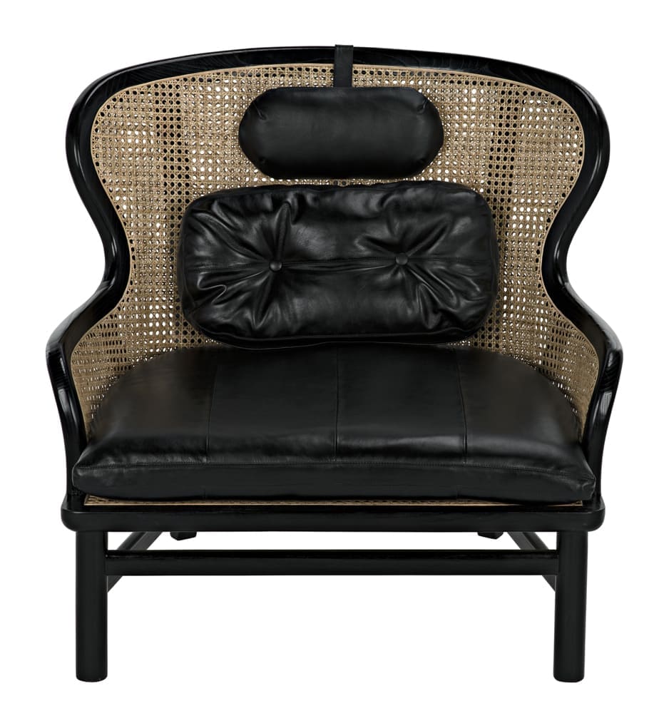 Marabu Chair, Charcoal Black with Leather – Accent Chairs by Noir Furniture | Sutter & Vale