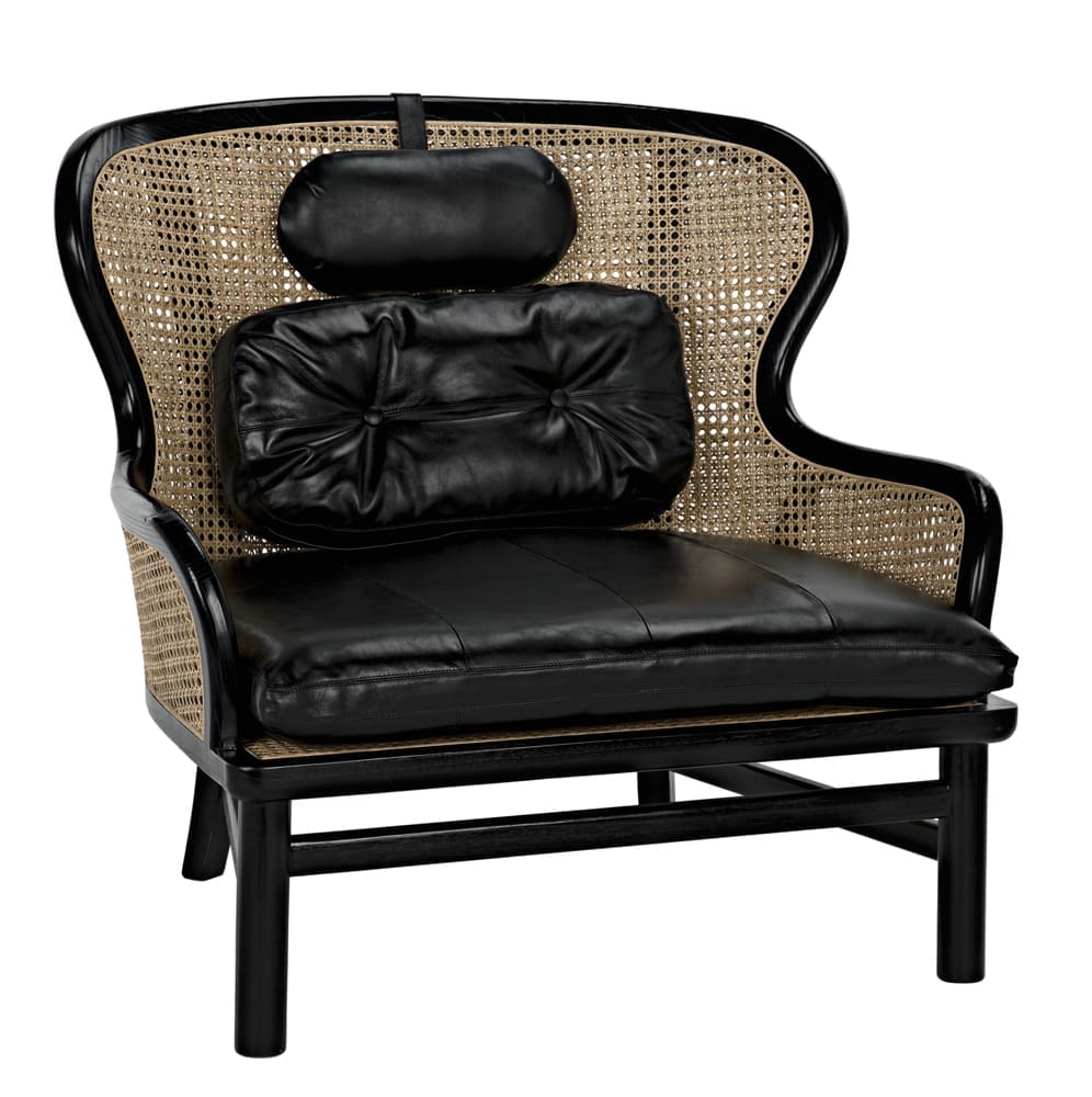 Marabu Chair, Charcoal Black with Leather – Accent Chairs by Noir Furniture | Sutter & Vale