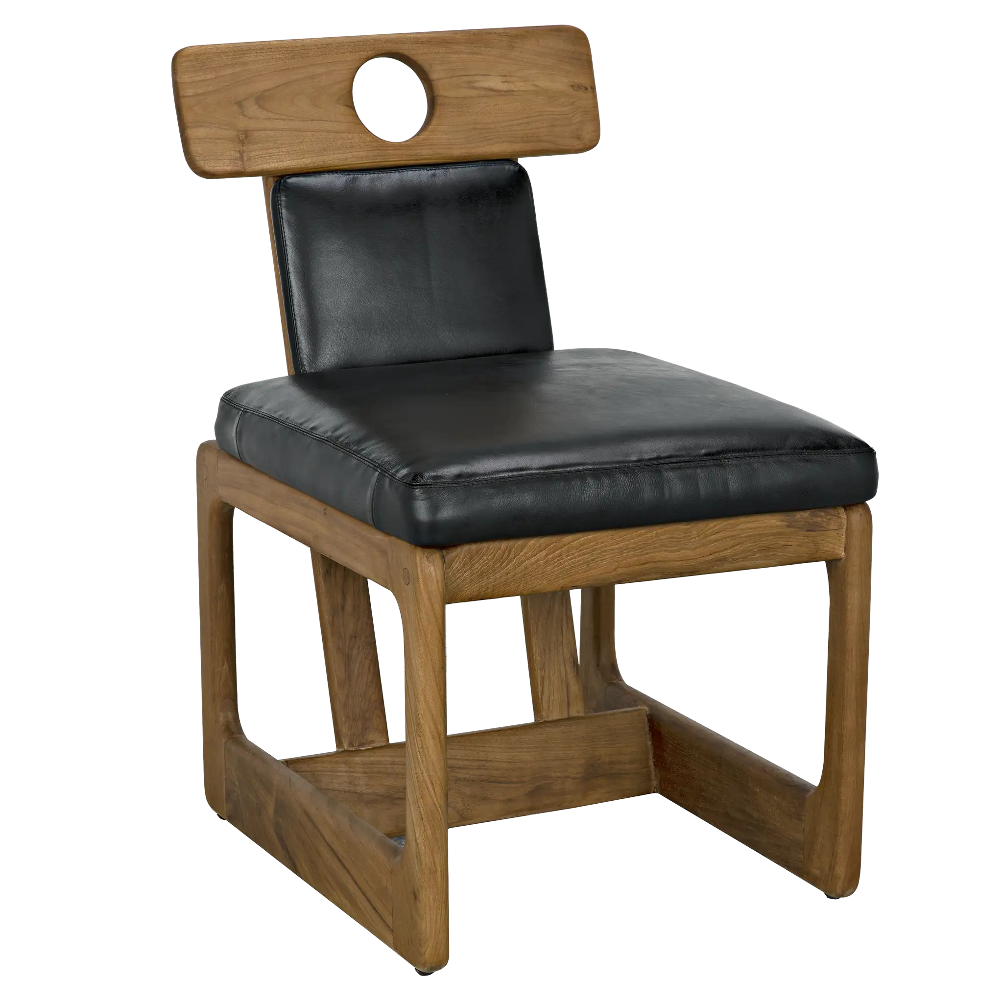 Buraco Dining Chair, Teak in Clear Coat Gloss — Noir Furniture
