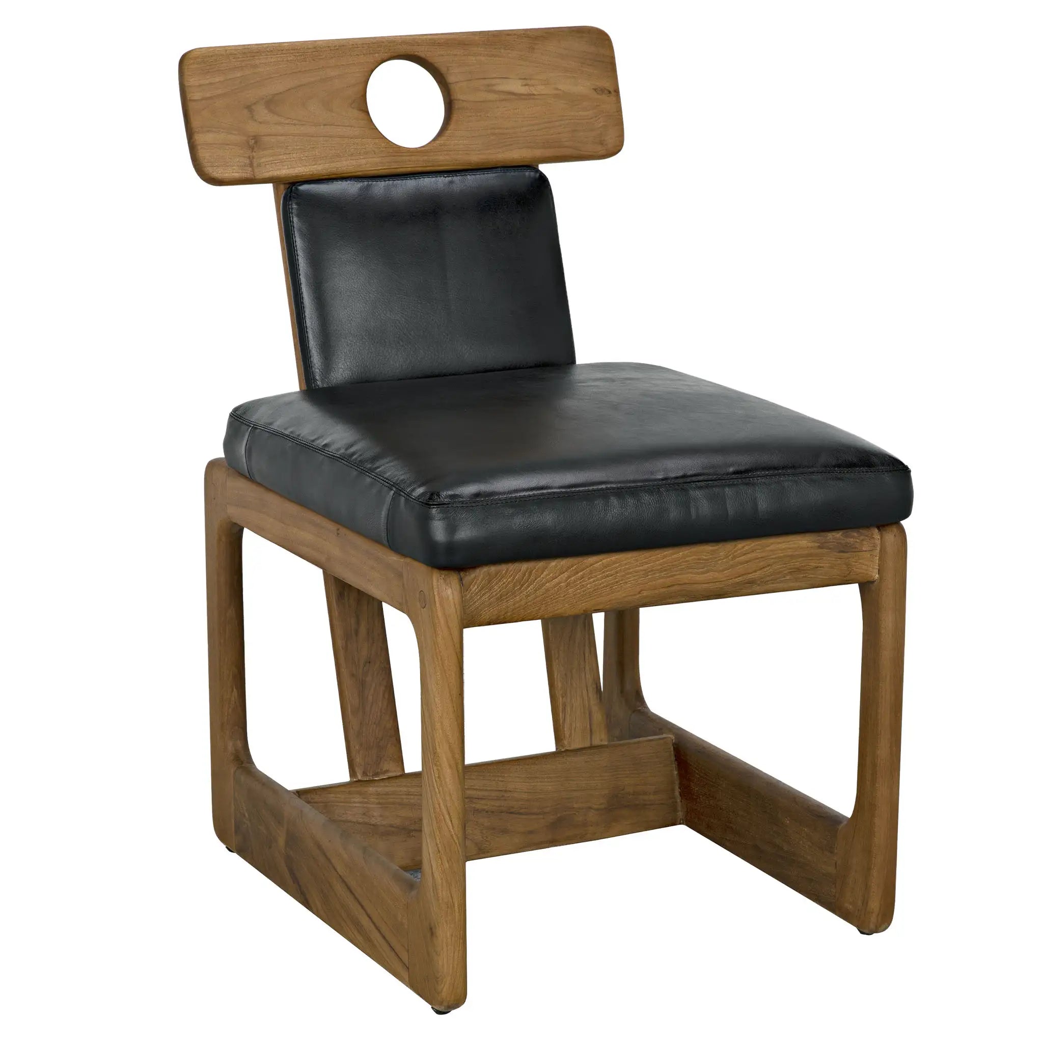 Buraco Dining Chair, Teak in Clear Coat Gloss — Noir Furniture