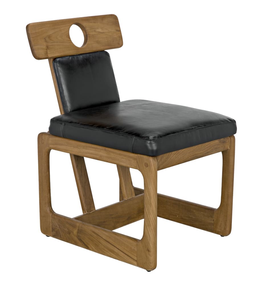 Buraco Dining Chair, Teak in Clear Coat Gloss — Noir Furniture