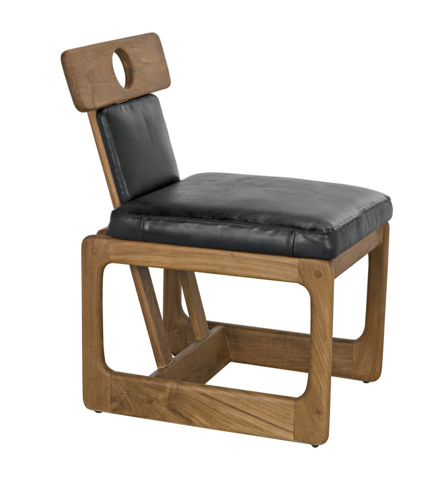 Buraco Dining Chair, Teak in Clear Coat Gloss — Noir Furniture