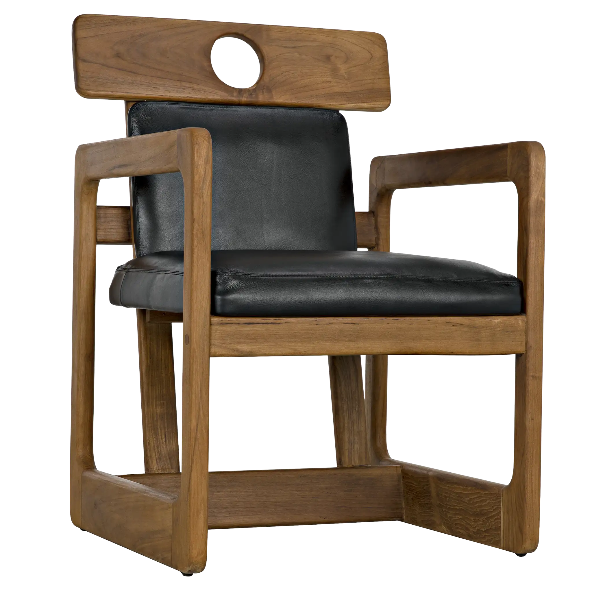 Buraco Arm Chair, Teak in Clear Coat Gloss — Noir Furniture