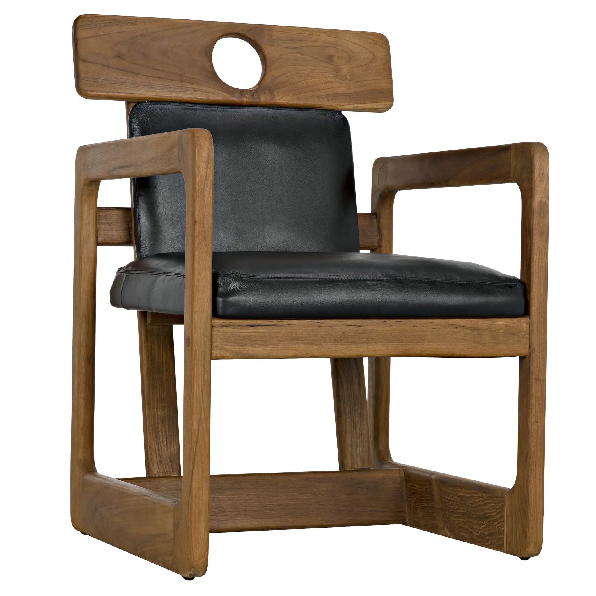 Buraco Arm Chair, Teak in Clear Coat Gloss — Noir Furniture