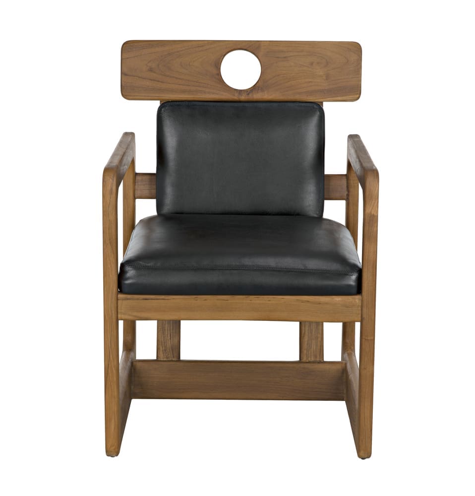 Buraco Arm Chair, Teak in Clear Coat Gloss — Noir Furniture