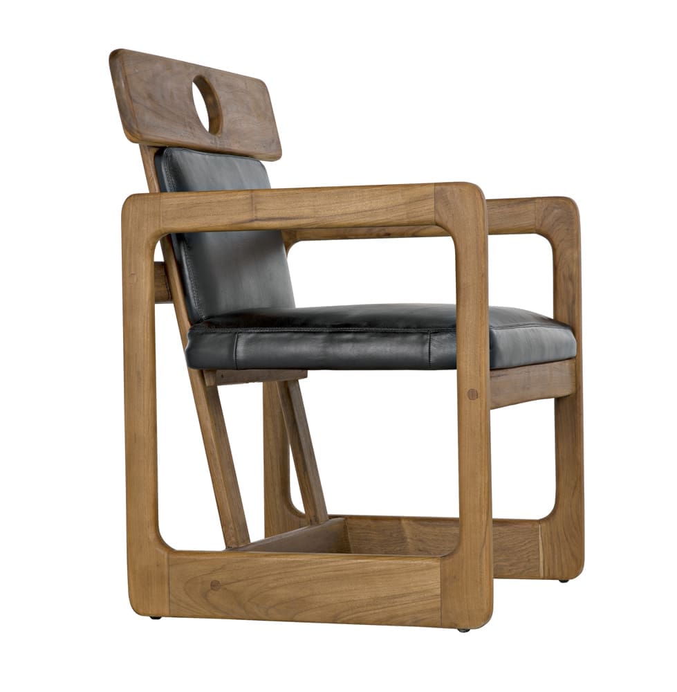 Buraco Arm Chair, Teak in Clear Coat Gloss — Noir Furniture