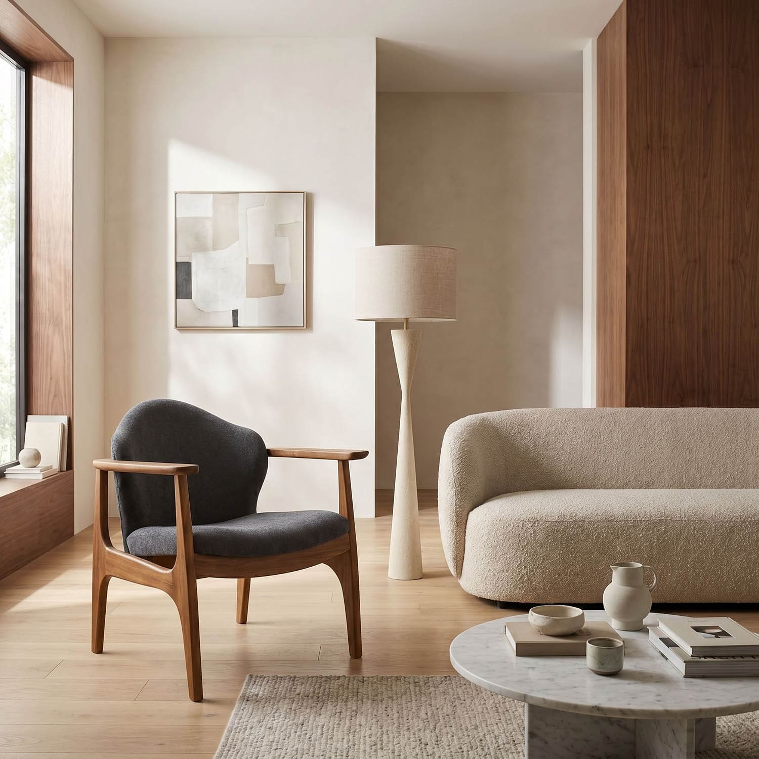 Vittorio Chair w/ Grey Fabric