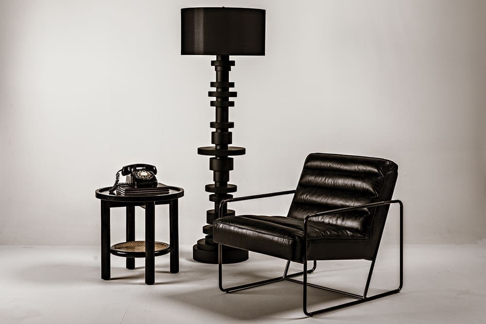 Hide Away Side Table, Charcoal Black