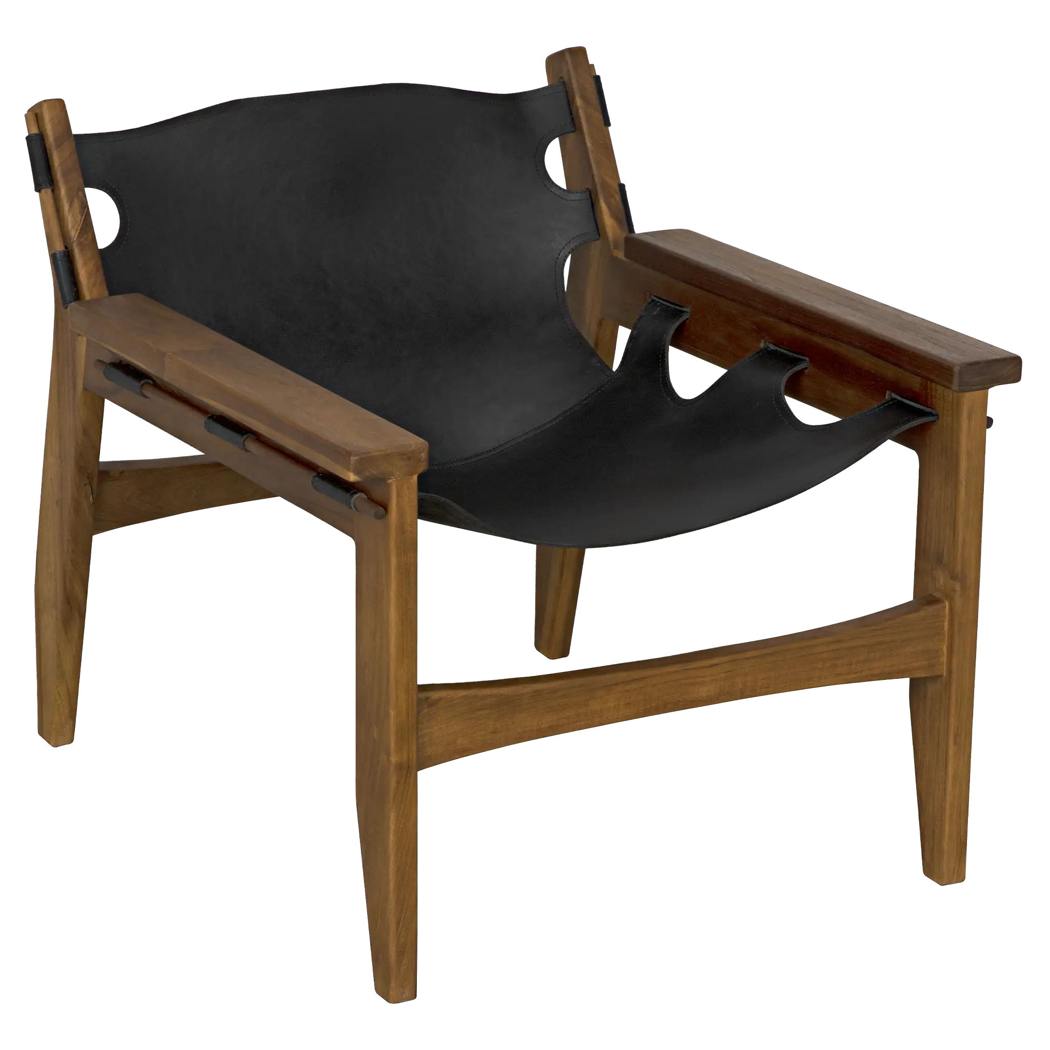 Nomo Chair, Teak with Leather in Cleart Coat Flat — Noir Furniture