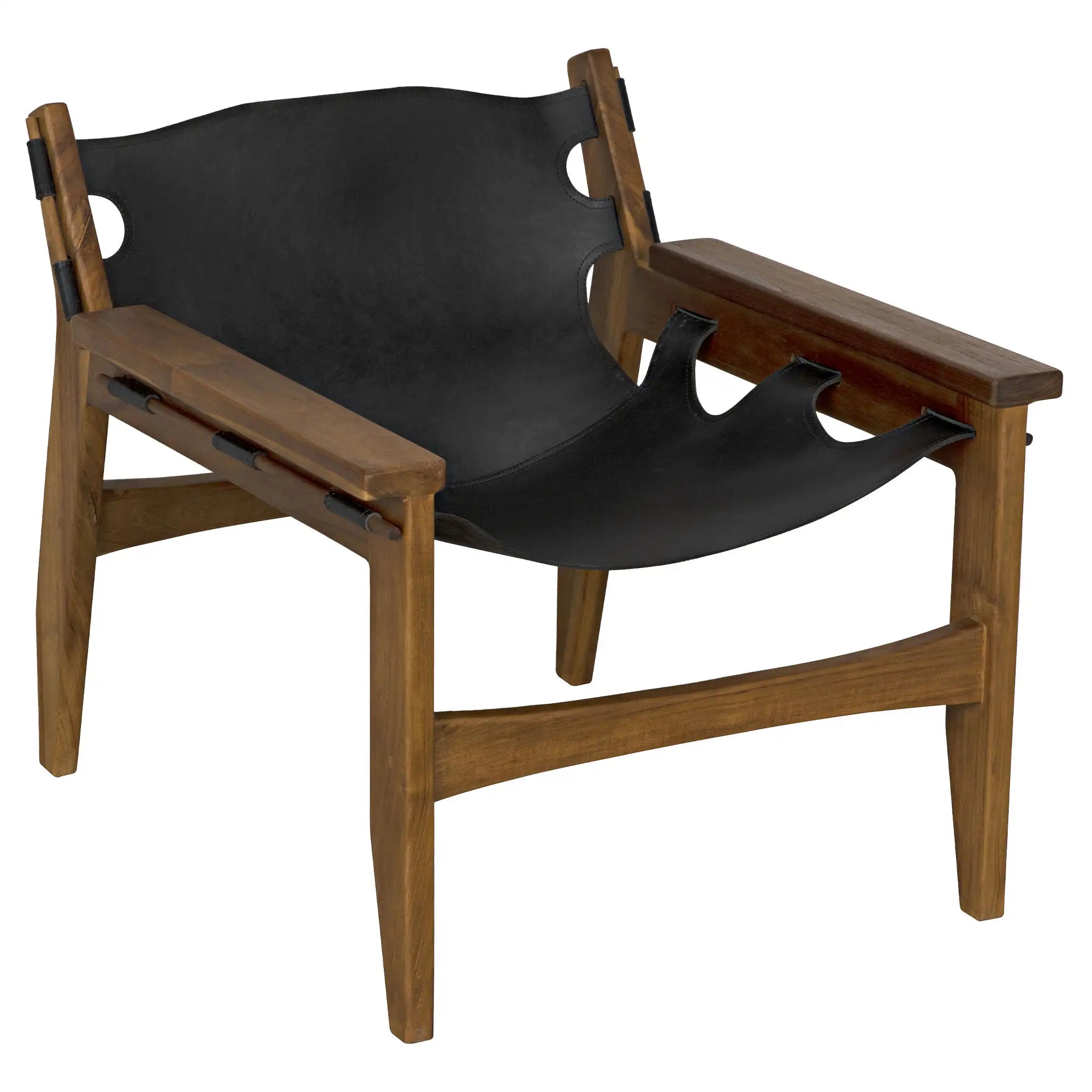 Nomo Chair, Teak with Leather in Cleart Coat Flat — Noir Furniture