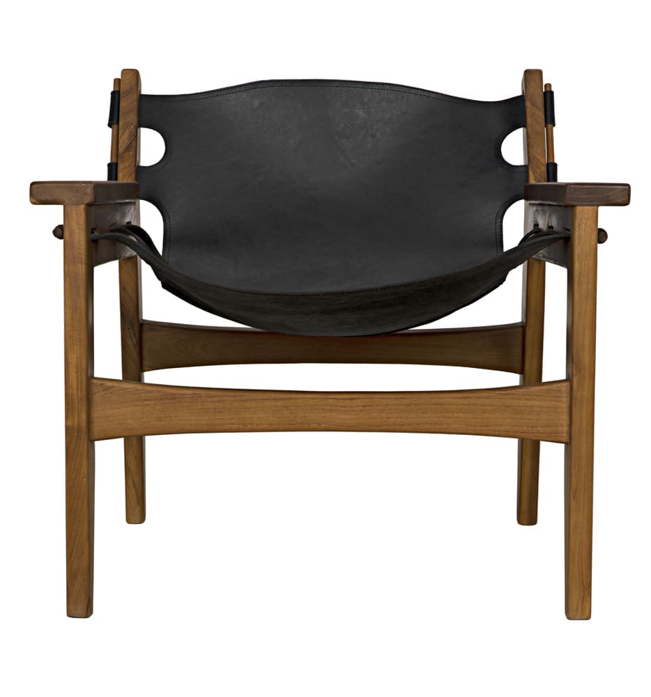 Nomo Chair, Teak with Leather in Cleart Coat Flat — Noir Furniture